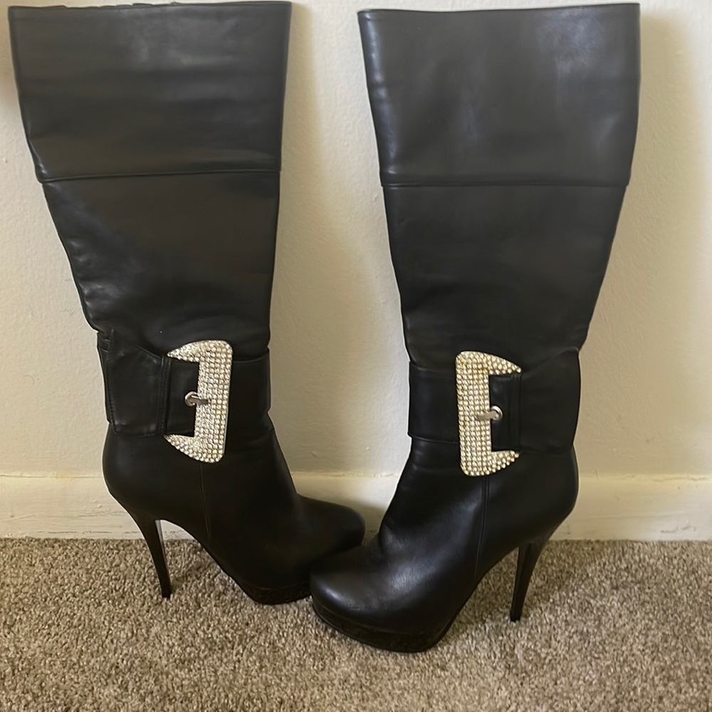 Bling Buckle Knee Boots (7)